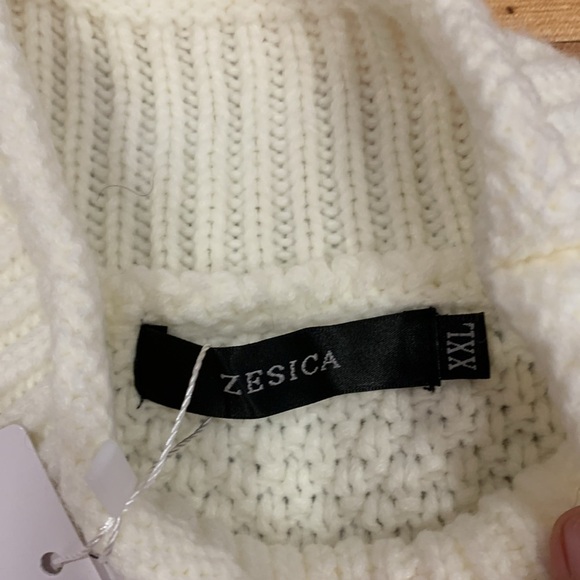 NWT | Women's Zesica White Knit Mock Neck Sweater - Size XXL - Picture 2 of 8